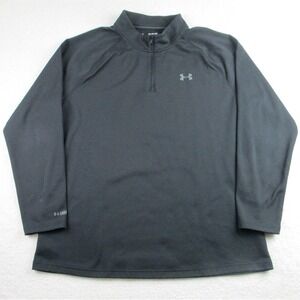 Under Armour Pullover Mens 3XL Black ColdGear Base 4.0‎ Fitted 1/4 Zip Shirt